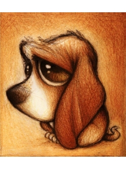 Картина стразами - Хмурый пес