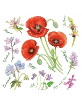 Салфетка для декупажа "Маки и весенние цветы", 33х33 см, Голландия
