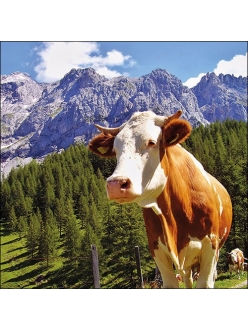 Салфетка для декупажа Альпийский бык, 33х33 см, Голландия