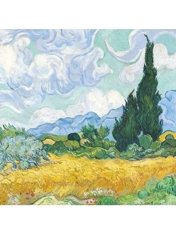 Салфетка для декупажа Пшеничное поле с кипарисом, Ван Гог, 33х33 см, Голландия