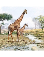 Салфетка для декупажа "Жирафы", 33х33 см, Голландия