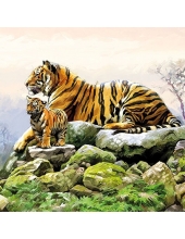 Салфетка для декупажа "Тигры", 33х33 см, Голландия