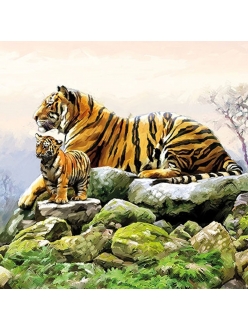 Салфетка для декупажа Тигры, 33х33 см, Голландия