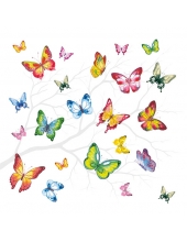 Салфетка для декупажа "Разноцветные бабочки", 33х33 см, Голландия