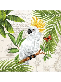 Салфетка для декупажа Белый попугай, 33х33 см, Голландия