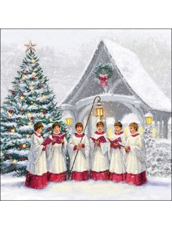 Новогодняя салфетка для декупажа Рождественский хор, 33х33 см, Ambiente Голландия