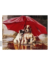 Рисовая бумага для декупажа Собаки под зонтом формат А5, Россия