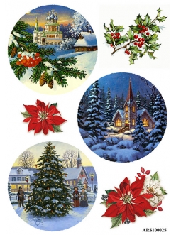 Новогодняя рисовая бумага для декупажа Рождественское настроение формат А5, Россия