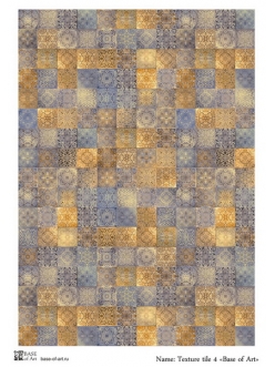 Декупажная карта Texture Tile 4, формат А4 , Base of Art  