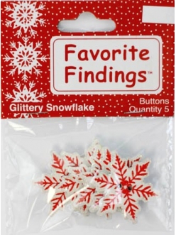 Декоративные пуговицы Снежинки с блестками, Blumenthal Lansing