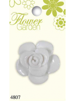 Декоративные пуговицы "Роза белая" серия Flower Garden, 35 мм, 1 шт., Blumenthal Lansing