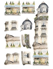 Рисовая бумага Calambour "Дом с балконами", для 3D изображений, 35х50 см