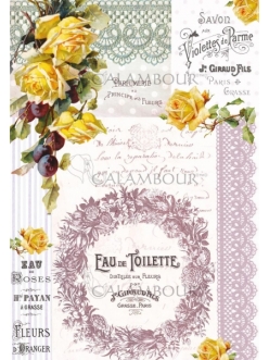 Рисовая бумага для декупажа Calambour TCR 14 Парфим и розы, 35х50 см