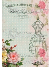 Рисовая бумага для декупажа Calambour TT01 "Розы и манекен", 24,75х34,5 см