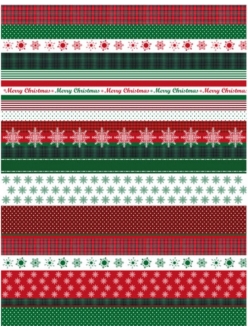 Рисовая новогодняя бумага для декупажа Рождественские бордюры, 28,2х38,4 см, Craft Premier  