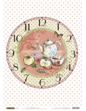 Рисовая бумага CP04174 "Часы Чаепитие", 28,2х38,4 см, Craft Premier (Россия)