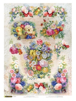 Рисовая бумага для декупажа Любимые цветы, 28,2х38,4 см, Craft Premier  