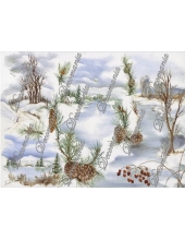 Рисовая бумага Decomania 5001 "Зимний пейзаж, пруд", 35х50см