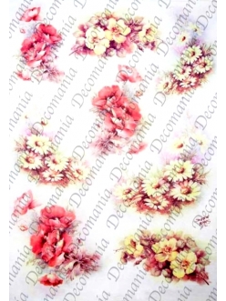 Рисовая бумага Decomania AM7704 "Маки" (серия Sonie Ames), 35х50 см