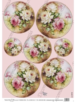 Рисовая бумага Decomania "Очаровательные розы" серия Sonie Ames, 35х50 см