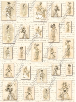 Рисовая бумага Decomania мини "Женщины, винтаж", 24х34 см