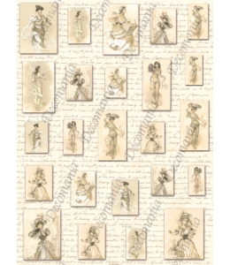 Рисовая бумага Decomania мини, LMD 7055 "Женщины, винтаж", 24х34 см