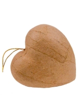 Заготовка фигурка из папье-маше "Сердце" на подвесе 8х8,8х4,5 см, Decopatch