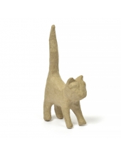 Заготовка фигурка из папье-маше мини "Кошечка с длинным хвостом", Decopatch