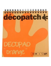 Бумага для декопатч блокнот Оранжевый 15х15 см, 48 листов, 12 дизайнов, Decopatch