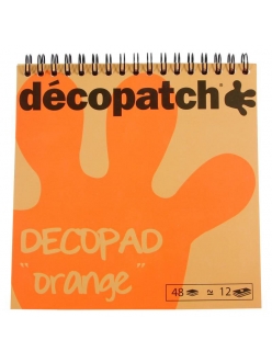 Бумага для декопатч блокнот Оранжевый 15х19 см, 48 листов, 12 дизайнов, Decopatch