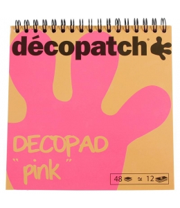 Бумага для декопатч блокнот Розовый 15х15 см, 48 листов, 12 дизайнов, Decopatch