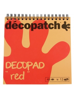 Бумага для декопатч блокнот Красный 15х19 см, 48 листов, 12 дизайнов, Decopatch