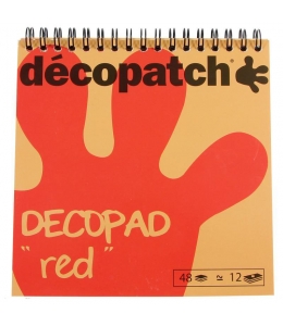 Бумага для декопатч блокнот Красный 15х15 см, 48 листов, 12 дизайнов, Decopatch