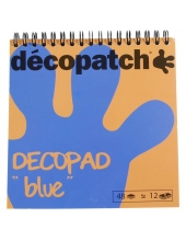 Бумага для декопатч блокнот Голубой 15х15 см, 48 листов, 12 дизайнов, Decopatch