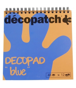 Бумага для декопатч блокнот Голубой 15х15 см, 48 листов, 12 дизайнов, Decopatch