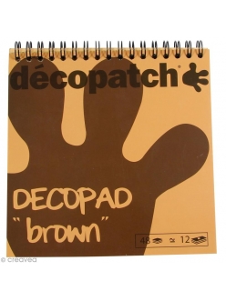 Бумага для декопатч блокнот Коричневый 15х19 см, 48 листов, 12 дизайнов, Decopatch