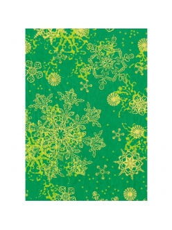 Бумага для декопатч 483 новогодняя Снежинки на зеленом, Decopatch, 30х40 см