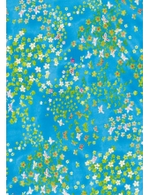 Бумага для декопатч "Цветы и бабочки на голубом", Decopatch (Франция), 30х40 см