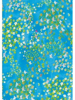 Бумага для декопатч Цветы и бабочки на голубом, Decopatch (Франция), 30х40 см