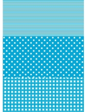 Бумага для декопатч 549 "Полоска, клетка, горох голубой", Decopatch (Франция), 30х40 см