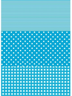 Бумага для декопатч 549 Полоска, клетка, горох голубой, Decopatch (Франция), 30х40 см