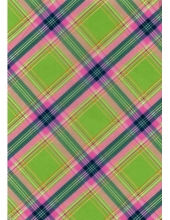Бумага для декопатч "Клетка зелено-розовая", Decopatch (Франция), 30х40 см