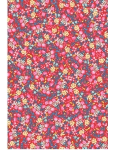 Бумага для декопатч "Ситцевые цветы на красном", Decopatch (Франция), 30х40 см