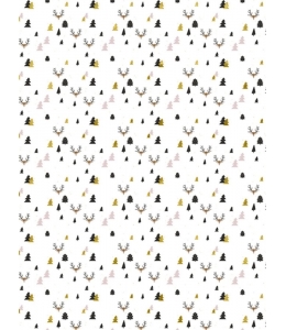 Бумага для декопатч "Олени и лес золотые вкрапления", Decopatch (Франция), 30х40 см