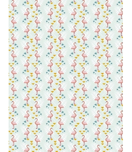 Бумага для декопатч "Фламинго на голубом,золотые вкрапления", Decopatch (Франция), 30х40 см
