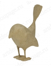 Заготовка фигурка из папье-маше Птичка хвостик вверх, 13х8х16 см, Decopatch (Франция)
