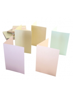 Набор заготовок для открыток с конвертами, 10,5х14,9 см, перламутровый 5 цветов, 50 шт, Anita's