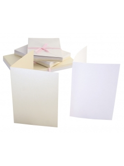 Набор заготовок для открыток с конвертами, 10,5х14,8 см, кремовый перламутровый, 50 шт, Anita's
