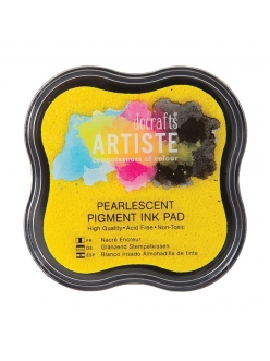Штемпельная подушка пигментная Pigment Ink Pad, желтый перламутр, Docrafts