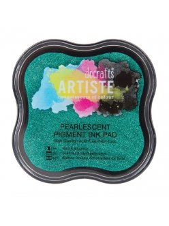 Штемпельная подушка пигментная Pigment Ink Pad, зеленый перламутр, Docrafts
